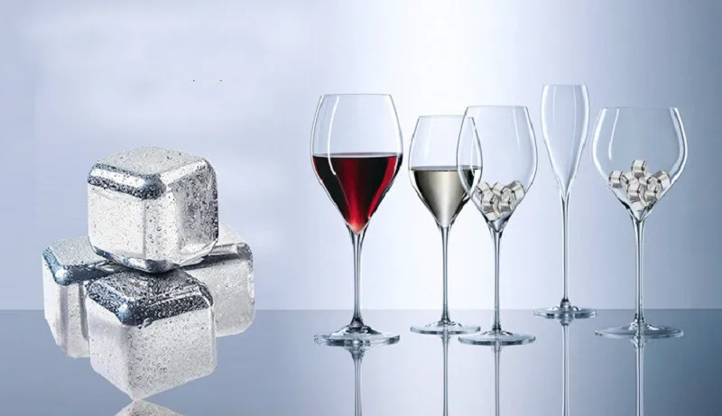 6 шт./лот, нержавеющая сталь, виски, каменный куб, ледник с пластиковой коробкой для хранения, щипцы для охлаждения напитков, многоразовые кубики льда для виски