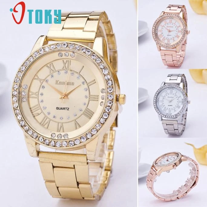 

Women's Men's Crystal Rhinestone Stainless Steel Analog Quartz Wrist Watch May14