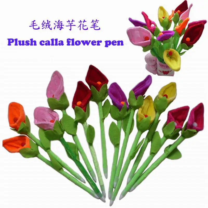 

2017 New Creative Novelty Plush Roses flower Pen/Ball Point Pen/Stationery/Office&Study Ball Pen40 Pcs/lot