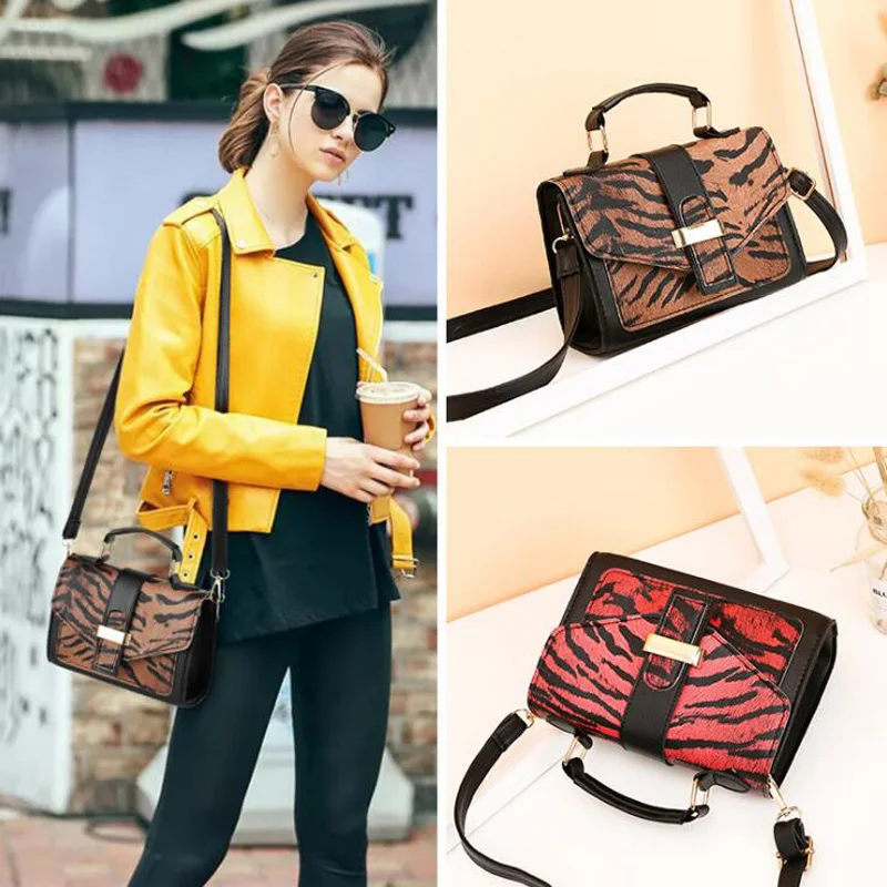 REPRCLA 2019 Fashion Women Handbag Shoulder Bag Leopard Print PU Leather Crossbody Bags for Women Messenger Bags Ladies Bolsa