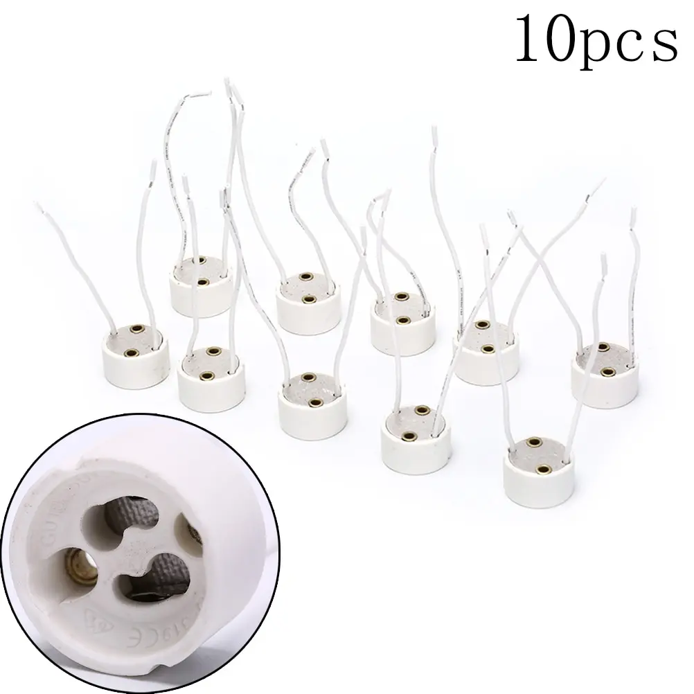 LED Strip Connector GU10 Socket For Halogen Ceramic Light Bulb Lamps Holder Base Wire Connector Lamp Holder 10pcs/lot