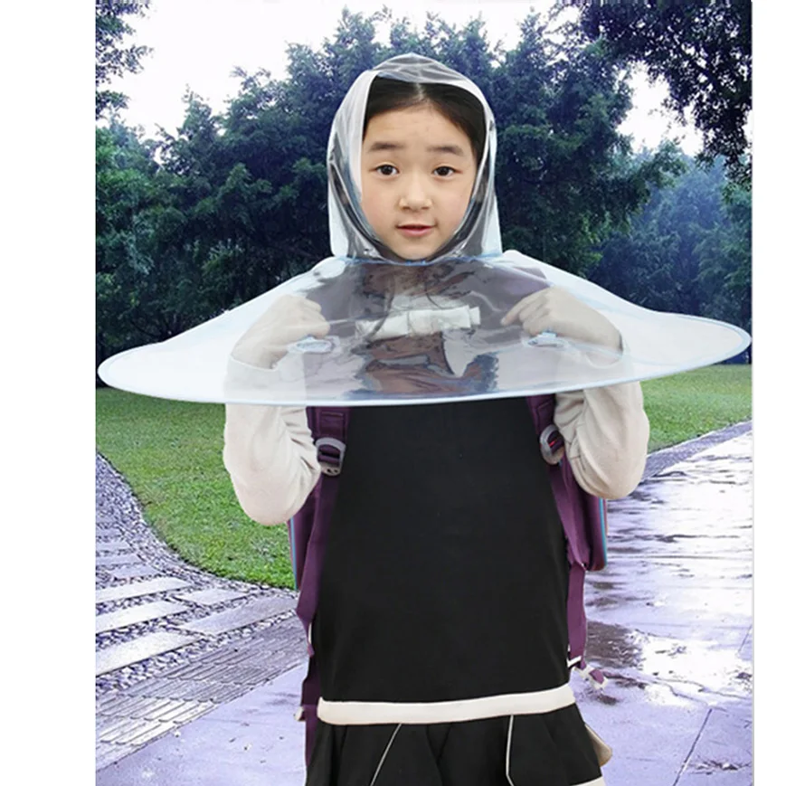 Summer Tent Baby Raincoat Rainy Cowled Head-Mounted Kid Transparent Poncho Kid Tents Male And Female Toys Gift _ - Mobile