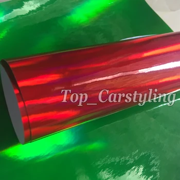 

laser Red Chrome Holographic vinyl with bubble free Neo chrome flip flop vinyl wrap sticker rainbow 1.52x20m/roll