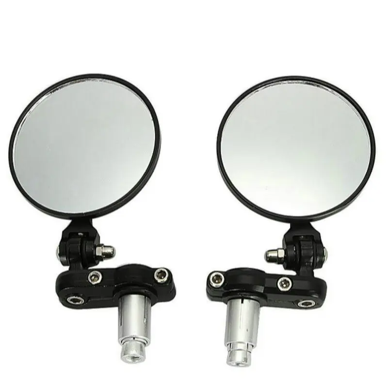 

Motorcycle Round 7/8" Handle Bar End Foldable Motorbike Rear View Side Mirrors Cafe Racer Mirrors