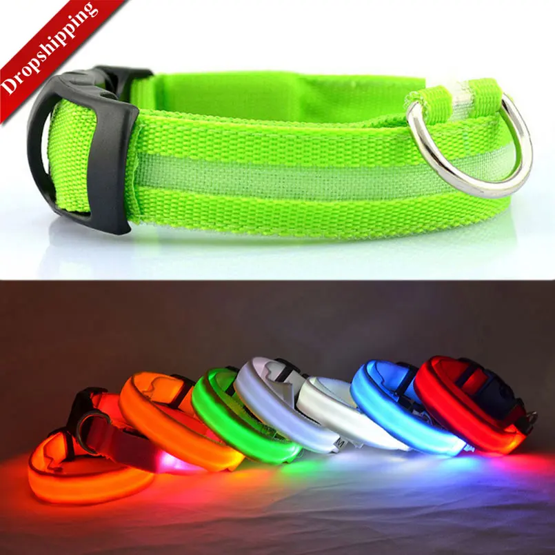 LED Safety Dog Collar USB Rechargeable Light Up Pet Collar Adjustable