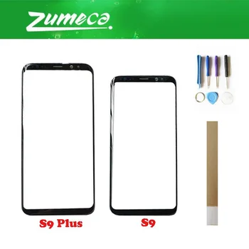 

10PCS/Lot High Quality For Samsung Galaxy S9 G960 S9 Plus G965 Front Outer Glass Touch Panel Lens Glass Black Color+Tape&Tool