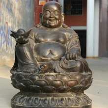 USPS в США S2232 3" Большие Китайский Буддизм Бронзовый Богатство Счастливый Смех Статуи Будды Майтреи
