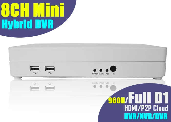 

Mini DVR 8 Channel 960h Full D1 ONVIF Hybrid IP Security Video Recorder Ecloud HDMI h.264 Home Surveillance 8ch Standalone DVR