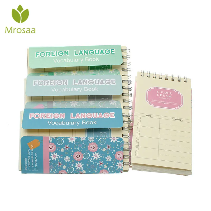 

New Vocabulary Words Recite Portable Spiral Notebook Foreign Language Study Books Sketchbook Stationery School Office Supplies