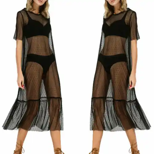 tulle swim cover up