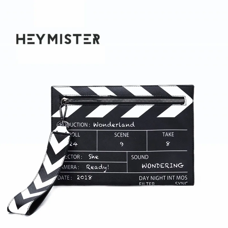 

Fashion Black & White Movie Prop Design Pu Leather Casual Women's Clutch Bag Envelope Bag Shoulder Bag Crossbody Bag
