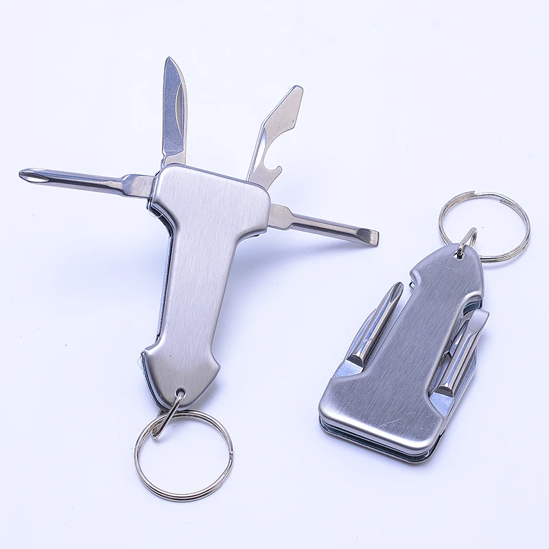 

Outdoor equipment bushcraft multifunction Keyring Screwdriver pocket Fold Knife Opener Survival Camp EDC multitool Keychain Tool