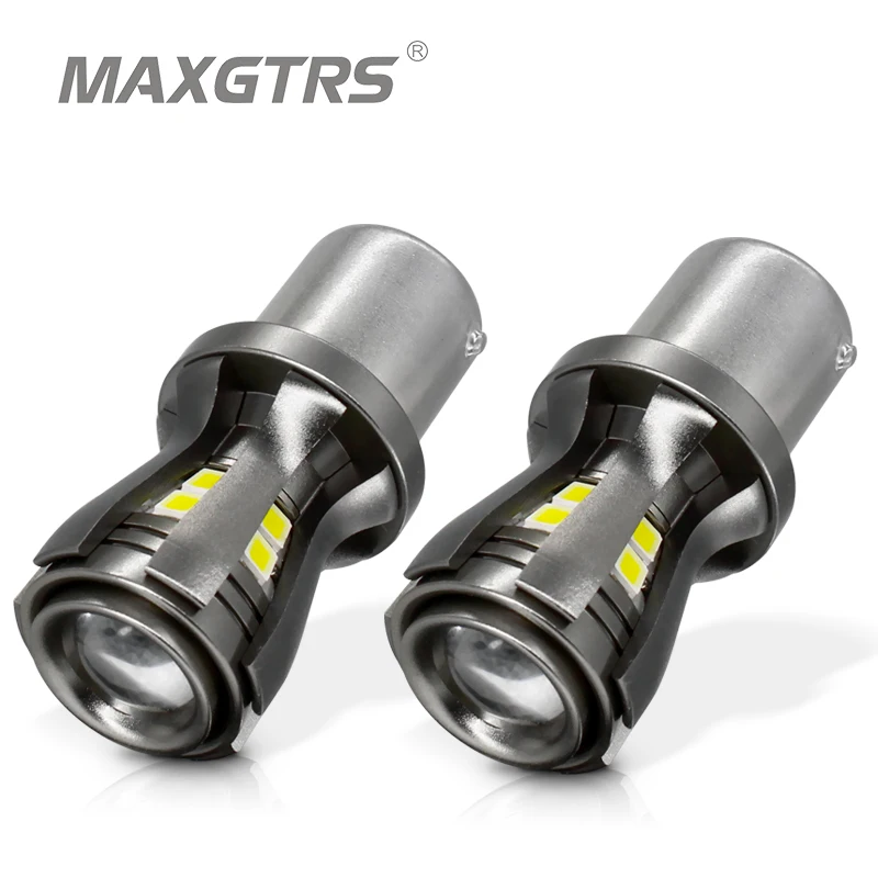 

2x Newest S25 1156 1141 7506 BA15S P21W 1073 LED Bulbs with Projector for Reverse Brake Tail RV Turn Signal Lights Amber/Yellow