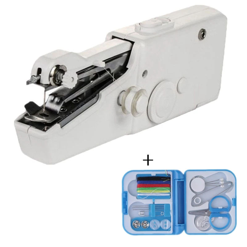 

Mini Handheld Sewing Machine Stitch Sew Needlework Cordless Clothes Fabrics Electric Sewing Machine Embroidery Sewing Kit