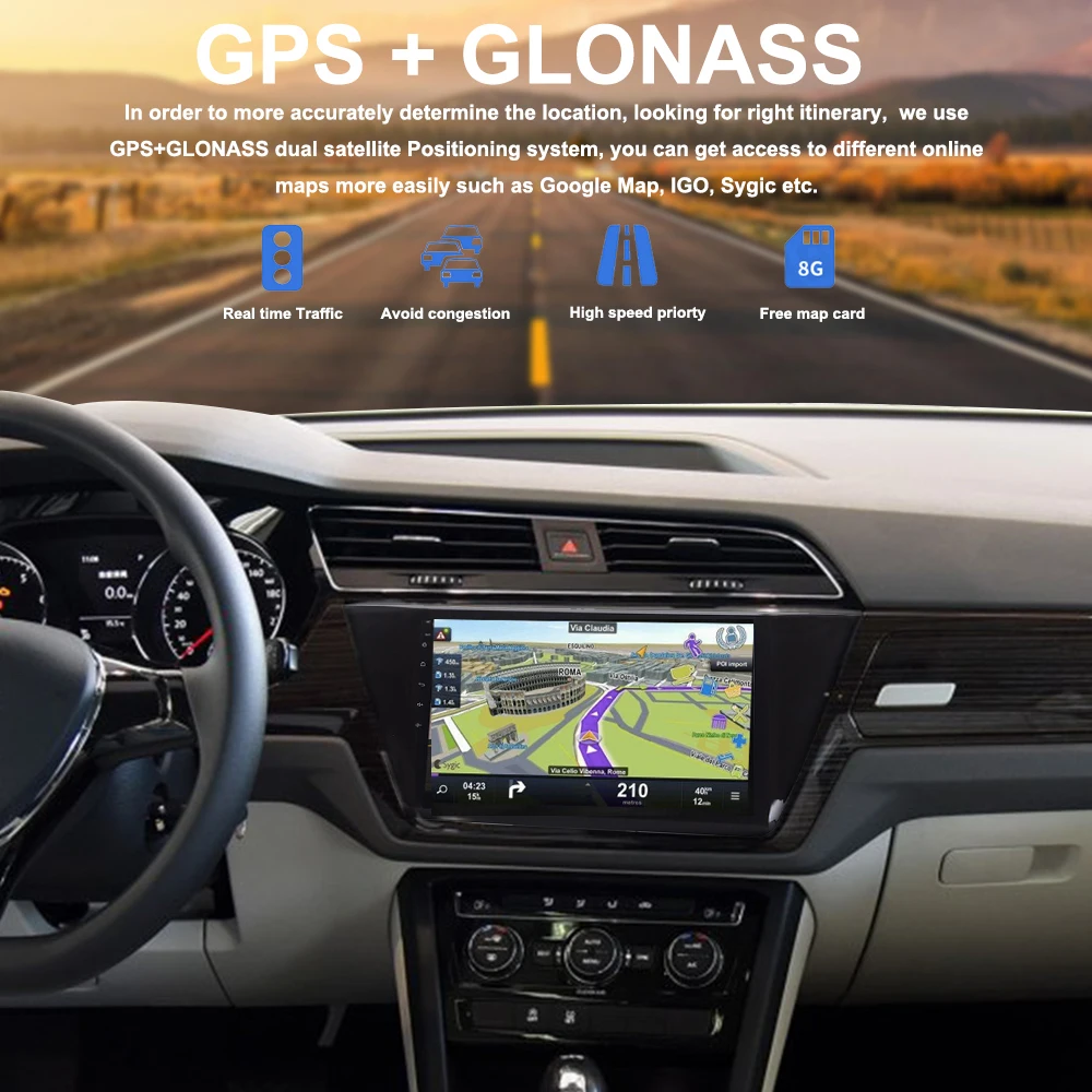 

Android 8.0 Car Radio GPS for VW Touran 2016 2017 Multimedia 10.2" IPS Screen Auto Stereo NAVI Headunit 4G WIFI RDS Bluetooth