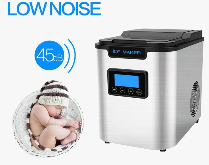 

Commercial Automatic Ice Maker Electric Bullet Round Block Ice Cube Making Machine 15kg/24H Small Bar Coffee Teamilk Shop