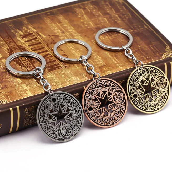 

1Pcs/set Cute Anime Cardcaptor Sakura keychain Card Captor Magic Circle Fashion Girl Gift Key Ring Holder Pendant