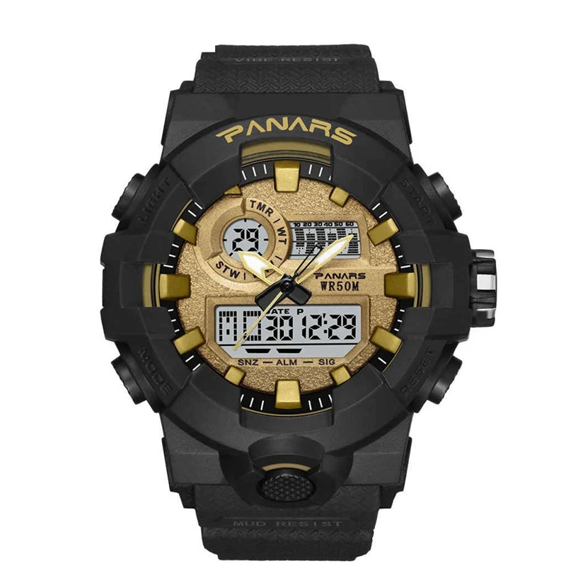 

PANARS New Men's Electronic Sport Watch Luminous Waterproof Wrist Watch Multi-function Fitness Digital Watch Alarm Timer Clock