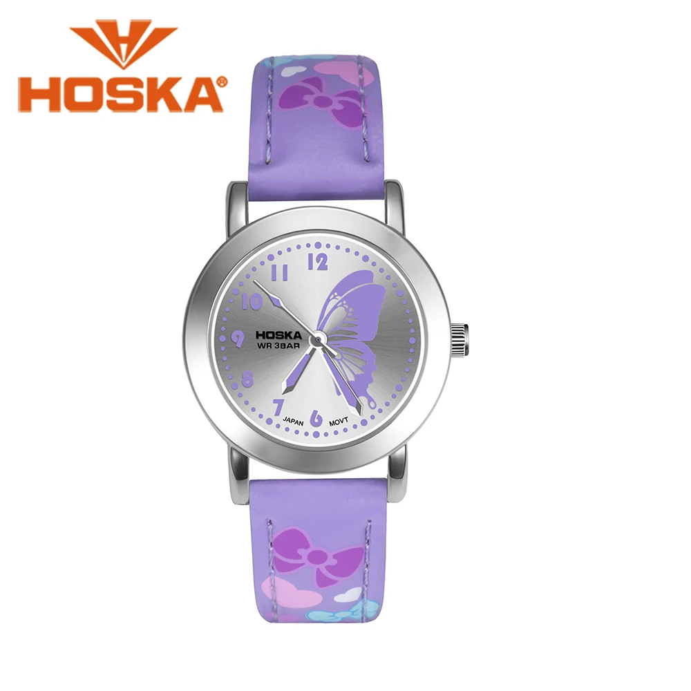 Prix Marque HOSKA montres enfants Enfants Quartz montre étudiant filles Quartz montre Mignon papillon coloré étanche 50 m