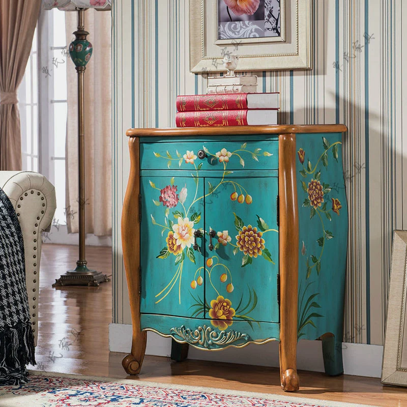Europe type style American archaize cupboard porch one bucket two ark cabinet decoration furniture of coloured