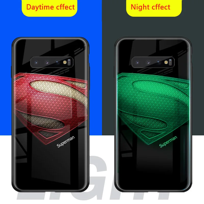 Чудо-яд чехол в виде светящегося стекла для samsung Galaxy S10 S9 S8 PLUS Мстители задняя крышка для Galaxy Note 10 Pro 9 8 чехол для телефона - Цвет: 08