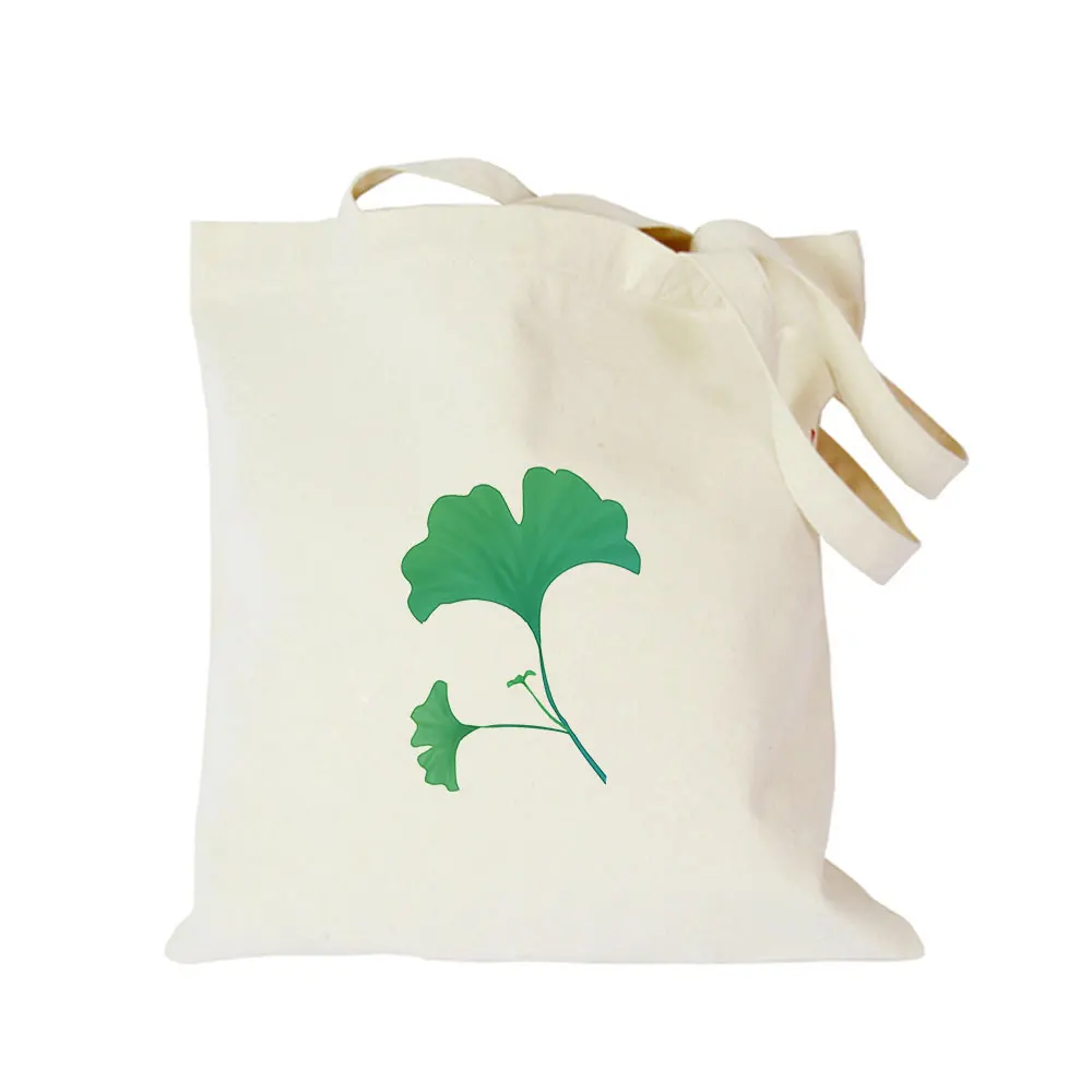 2019 green plant leaf black cotton canvas bag customized eco girl tote bag custom made shopping bags with logo for men or women  (15)