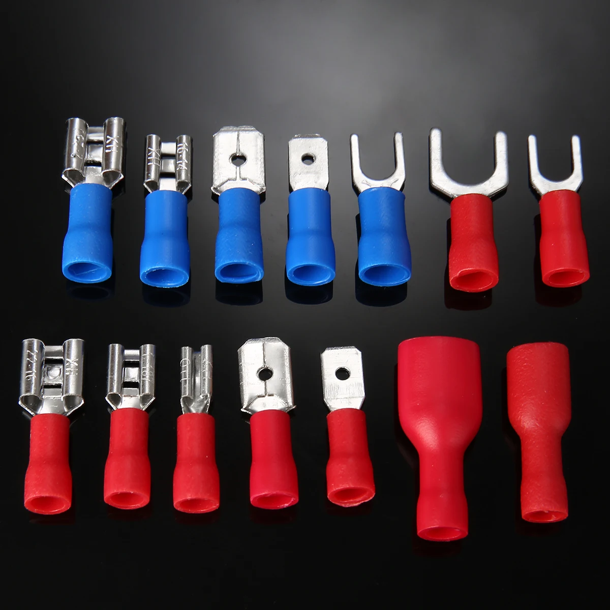 

140pcs/set Electrical Crimp Ring Spade Connectors Full Insulated Fork U-type Wire Terminals Set for Car Audio Engine Motor Home