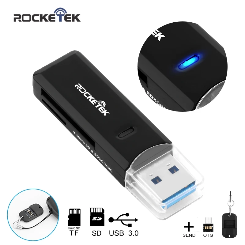 Rocketek устройство для чтения карт SD/TF и micro SD usb 3 0 5 Гбит/с|phone card reader|memory readercard reader |