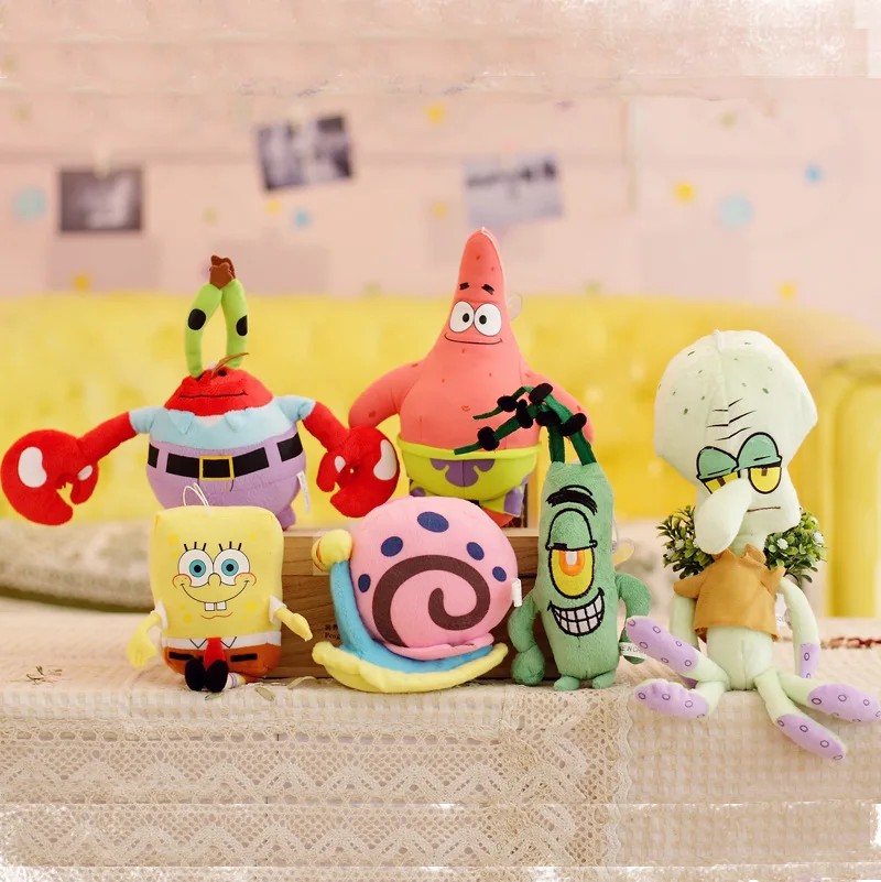 Kawaii Spongebob Plush Toys Sponge Bob Patrick Crab Plankton Octopus Snail Stuffed Toys Doll