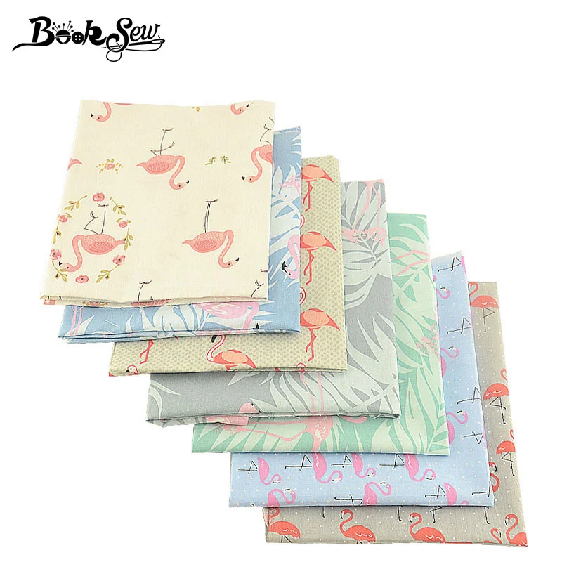Booksew 100% хлопок саржевая ткань 7 шт./лот животные дизайн 40 см x 50 Ткань Стёганое