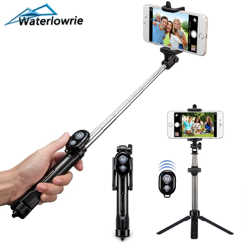 Waterlowrie Tripod Monopod Selfie Stick Bluetooth With Button Selfie