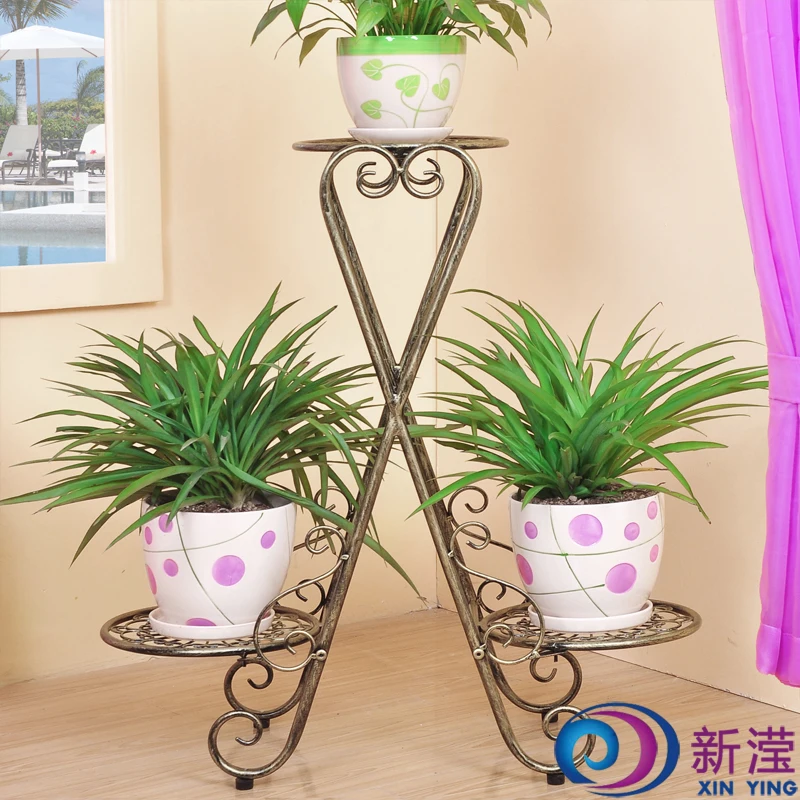 

Wrought iron floor flower pot stands vase stand multi-layer plant stand