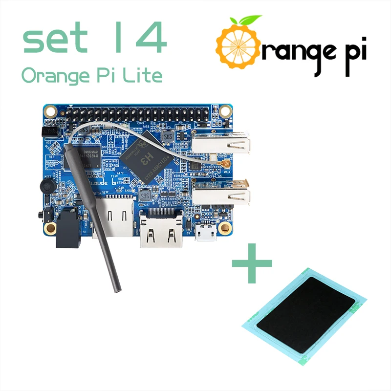 Оранжевый Pi Lite SET14: оранжевый Pi Lite 512 Мб и теплоотвод