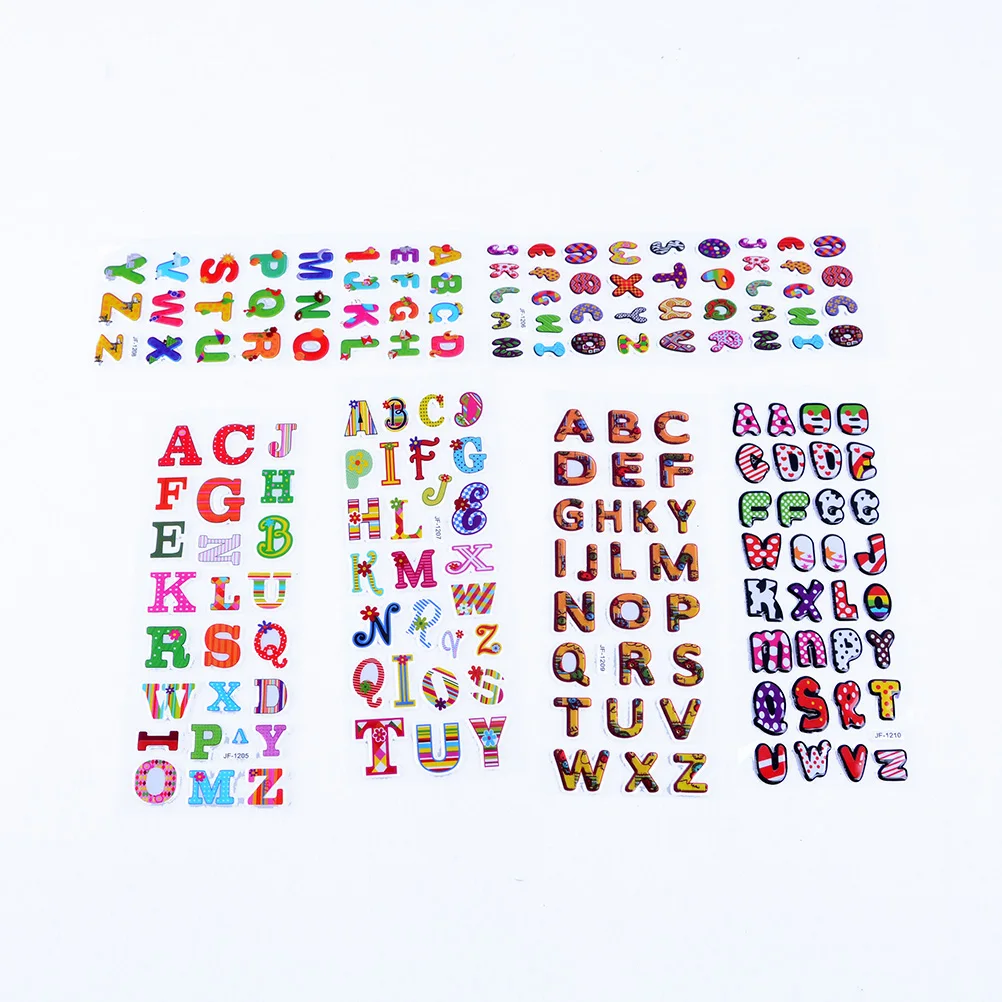 10 Sheets Alphabet Letter Bubble Sticker Cute 3D Cartoon Child Stickers