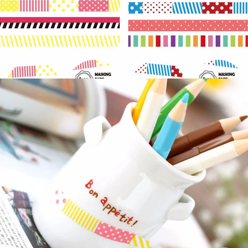 3 шт. DIY 5 м Бумага липкая наклейка декоративный Скрапбукинг Washi лента