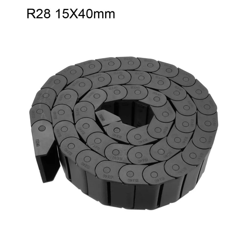 

UXCELL 15x30mm 15x20mm 15x40mm 10x30mm R28 1M 1.5M Semi Enclosed Open Type Cable Drag Chain Wire Carrier with End Connectors