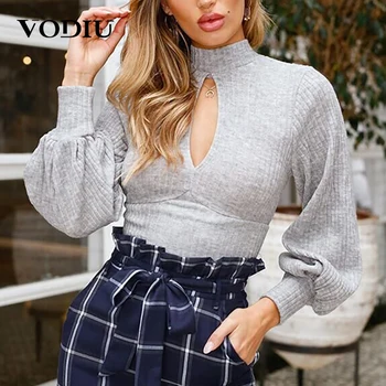 

Sexy Pullover Turtleneck Knitted Sweater Jumper Solid Pull Long Sleeve Women Short Sweater Pullover Fashion Turtleneck Sweater