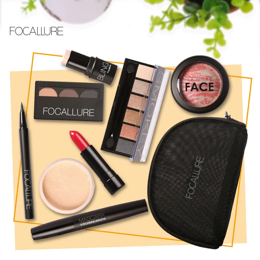 

FOCALLURE 8PCS/Set Makeup Set Kits Eye Shadow Blusher Beauty Cosmetic Tool