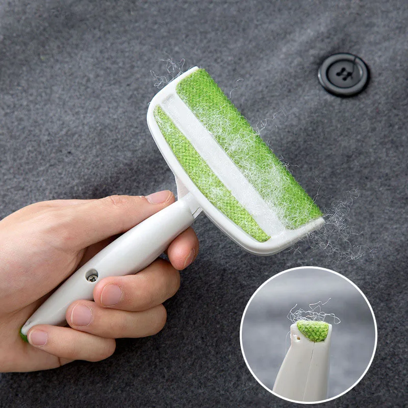 Mini Clothes Fur Remover 2 Heads Pet Hair Sofa Dust Brush Cleaning