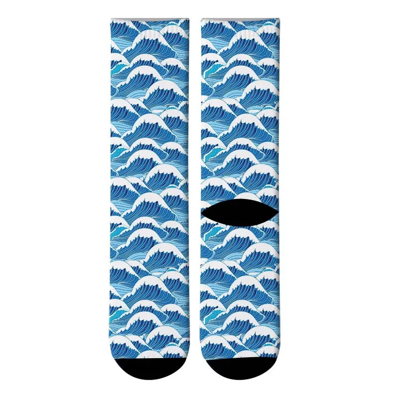 painting Printed Harajuku Socks Women Cotton Summer funny Long sock Art Socks happy Mens socks 6JQ-ZWL34 - Цвет: 02