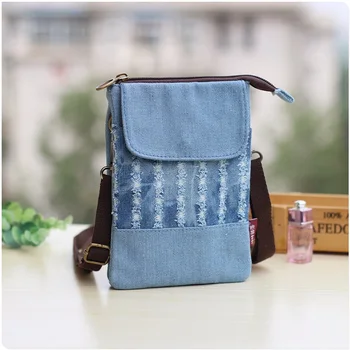 

(Canvas+denim)Kids travel messenger cross-body small phone pouches money bags children school bags for kindergarten girls boys