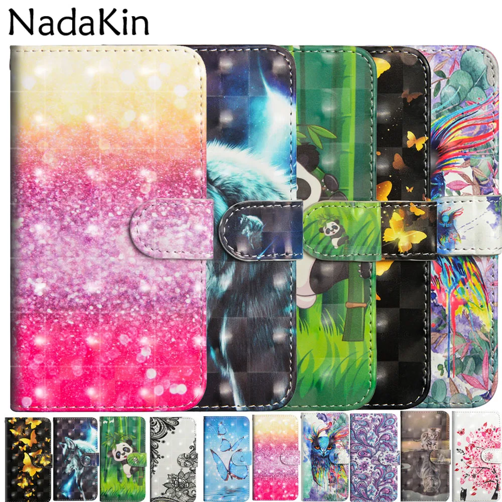 Чехол-книжка с 3D рисунком для Xiaomi Redmi 7 7A Обложка бумажника кожаная Роскошная