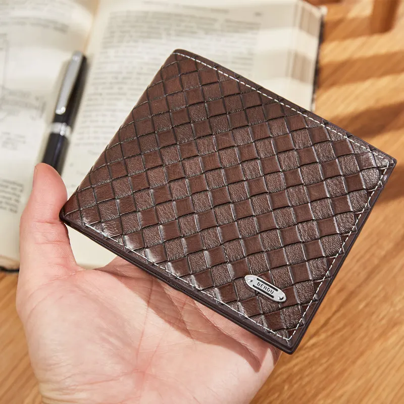 CHALLEN Vintage Men Leather Brand Luxury Wallet Short Slim Male Coin Pocket Purses Money Clip Credit Card Cartera Male Clutch