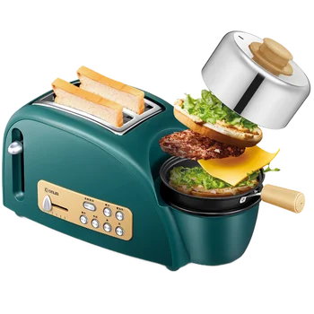 

2Baker household, 2 pcs,breakfast machine,yogurt,hot milk,steaming,frying,boiling,branding new products ,defrost,reheat
