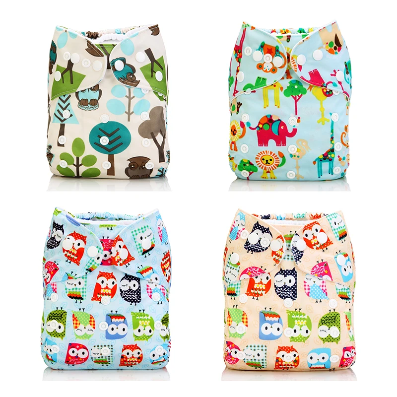 Baby Cloth Diaper Washable Reusable Pocket Cloth Nappy Adjustable Waterproof Baby Cloth Bamboo Charcoal Diaper Cover Insert