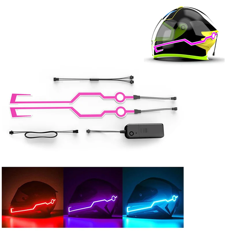 1pc Motorcycle Helmet Cold Lights Kit DIY Helmets Mode Night Time