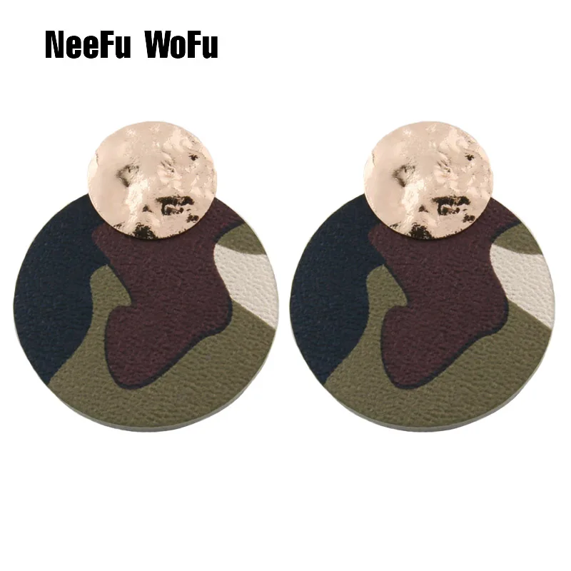 

NeeFu WoFu Flash Leather Earring Water Drop Big Earrings Alloy Copper Large Long Woman Brinco Ear Oorbellen Christmas