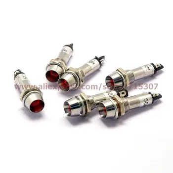 

PHISCALE 5pcs led Indicator Light 220V red color Pilot Lights 8mm