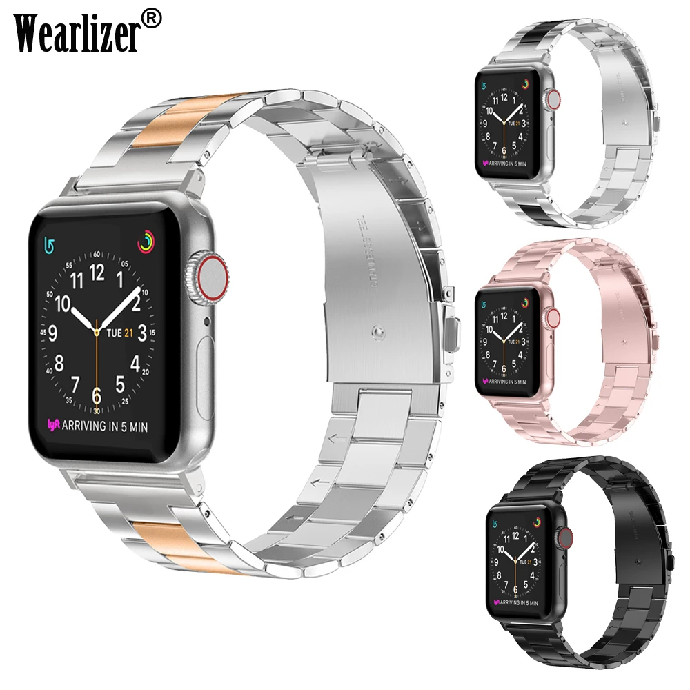 Роскошный ремешок из нержавеющей стали для Apple Watch Series 1 2 3 4 5 Band iwatch 38 мм 42 с