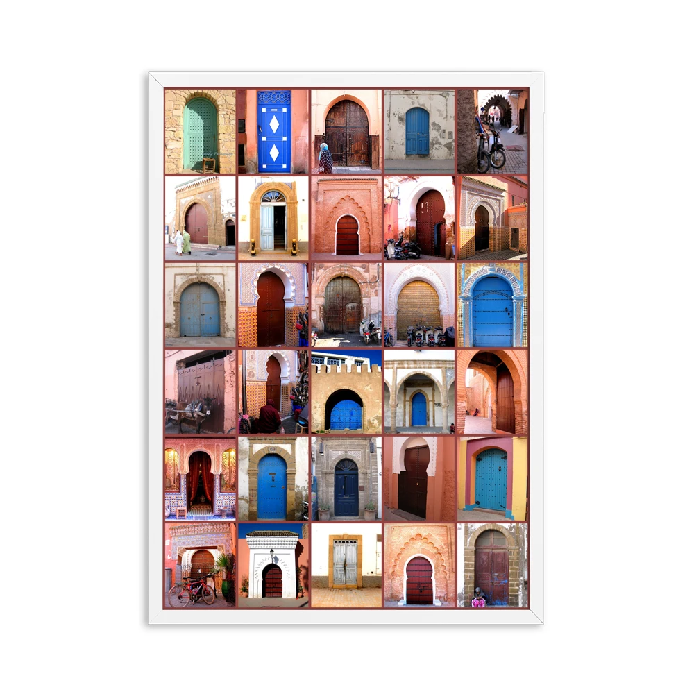 Современное оформление стены старинной ворота Марокко Холст Плакаты с живописью произведения живописного искусства печатных для Гостиная Ванная комната украшение дома - Цвет: Picture D